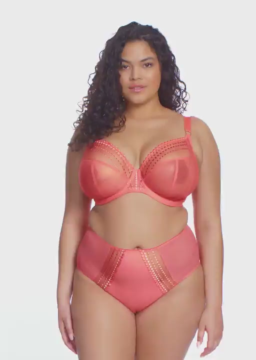 Elomi-Lingerie-Matilda-Sunset-Orange-Plunge-Bra-EL8900SUT-Full-Brief-EL8906SUT-Video