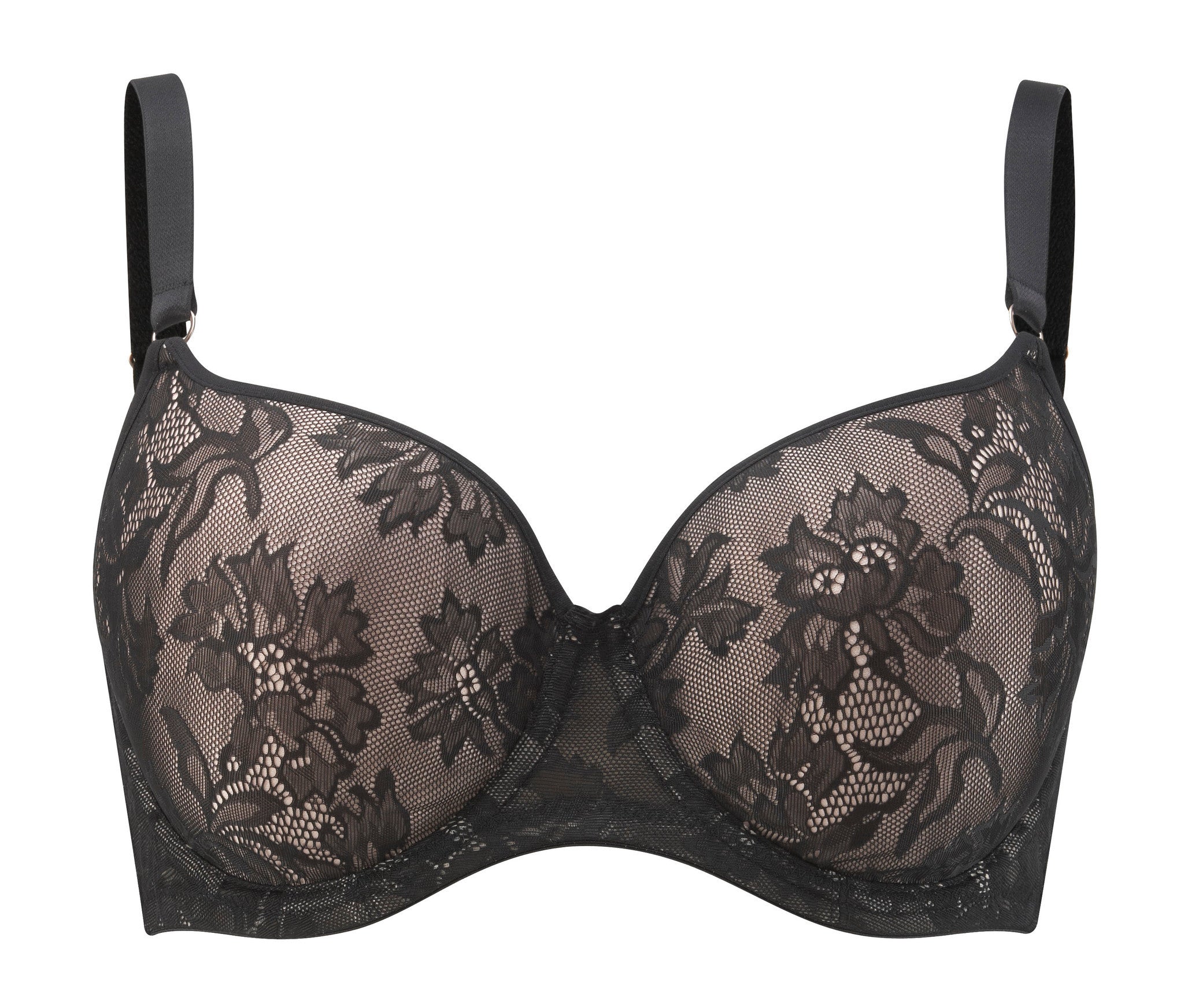 Panache, Intimates & Sleepwear, Panache 6968 Idina Molded T Shirt Tan And  Black Lace 3h Bra