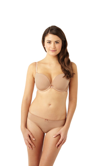 Cleo-Lingerie-Neve-Moulded-Plunge-T-Shirt-Bra-Nude-7196-Thong-7199-Front