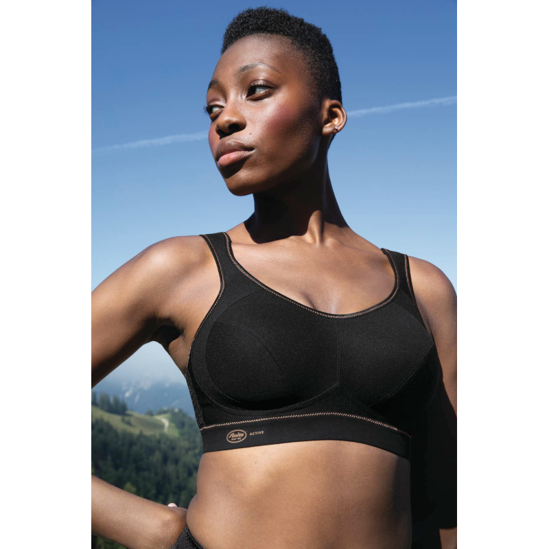 Active Maximum Support Wire Free Sports Bra Black 34G by Anita