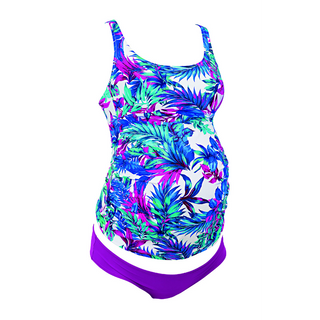 Anita-Hatutu-Palm-Leaf-Print-Maternity-Tankini-Swimsuit-Brief-9644009-Front