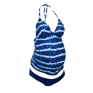 Anita-Kamaka-Blue-Tie-Dye-Maternity-Tankini-Swimsuit-Brief-9626367-Front