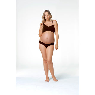 Cake-Lingerie-Rock-Candy-Brown-Seamless-Nursing-Bra-Clasp-Brief-Front