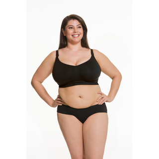 Cake-Maternity-Sugar-Candy-Black-Seamless-Wire-Free-Nursing-Bra-Front