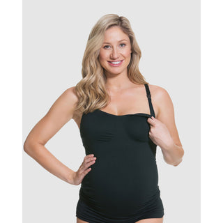 Cake-Maternity-Toffee-Black-Nursing-Tank-Top-Clasp-40800006-Front