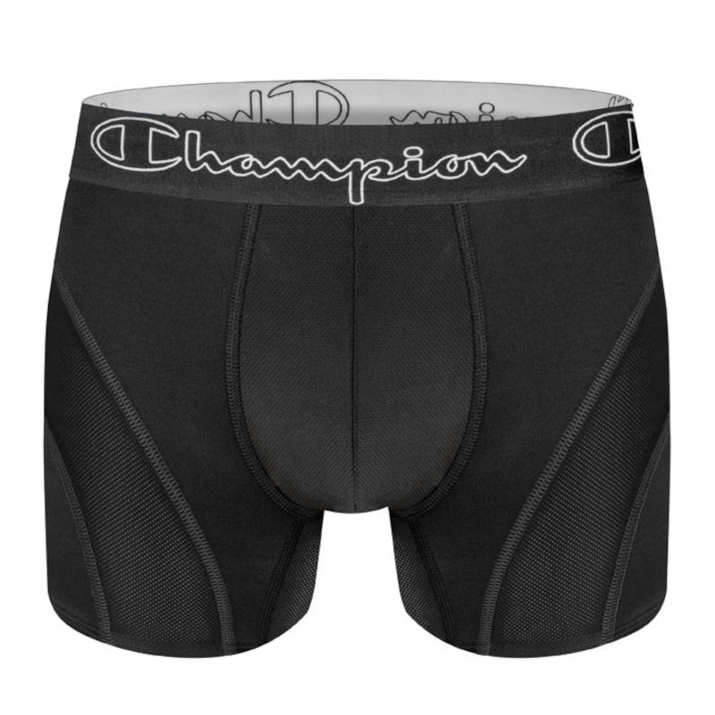 Champion Men's Athletic Boxer Brief Short Underwear Black
