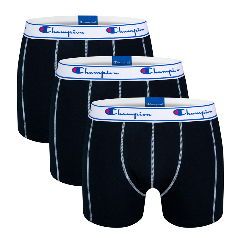 Champion Men's Boxer Brief Short Underwear Black 3-Pack