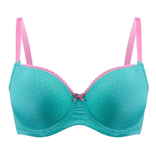 Cleo-Lingerie-Maddie-Spot-T-Shirt-Bra-Teal-7881-Front