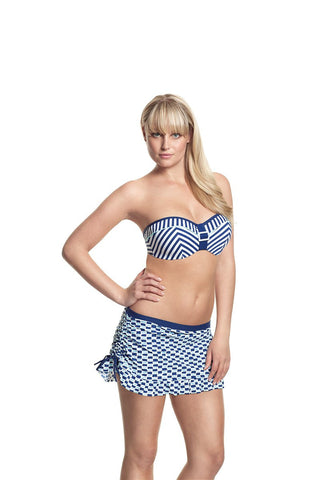 Cleo-Lucille-Strapless-Padded-Bandeau-Bikini-Nautical-Stripe-CW0063-Skirt-Pant-Nautical-Print-CW0066