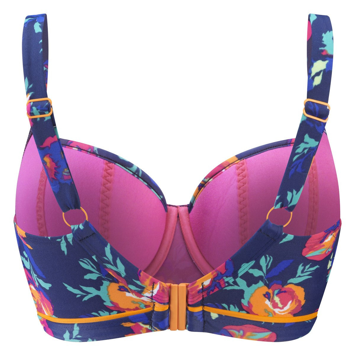 Cleo Cassie Floral Longline Balcony Bikini Top CW0153 PoinsettiaStyle