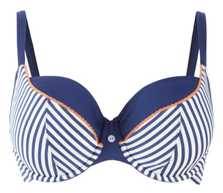Cleo-Swim-Lucille-Navy-Stripe-Balconette-Bikini-Top-CW0064-Front