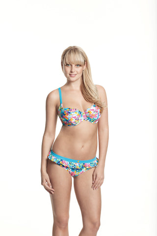 Cleo-Swim-Lulu-Balconette-Bikini-Top-Floral-Print-CW0092-Frilled-Brief-CW0099-Front