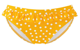 Cleo-Swimwear-Betty-Yellow-Spot-Frill-Bikini-Brief-Pant-CW0039-Front