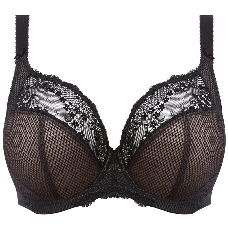 Elomi Charley Beha, dames, stretch, plunge-ontwerp Stretch kant en mesh, racerback-optie. Verkrijgbaar in verschillende maten., Zwart, 75K Elomi Charley Beha, dames, stretch, plunge-ontwerp Stretch kant en mesh, racerback-optie. Verkrijgbaar in verschillende maten., Zwart, 75K