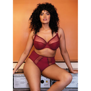Elomi-Lingerie-Matilda-Crimson-Red-Plunge-Bra-EL8900CRN-Full-Brief-EL8906CRN-Lifestyle