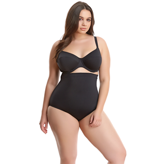 Elomi-Swim-Essentials-Black-High-Waist-Bikini-Brief-ES7604BLK-Front