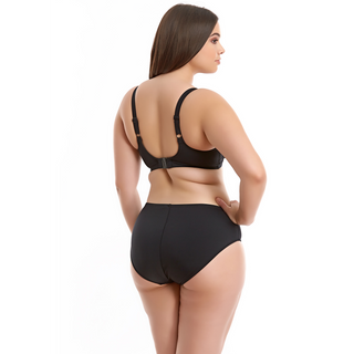 Elomi-Swim-Essentials-Black-Plunge-Bikini-Top-ES7504BLK-Mid-Rise-Brief-ES7524BLK-Back