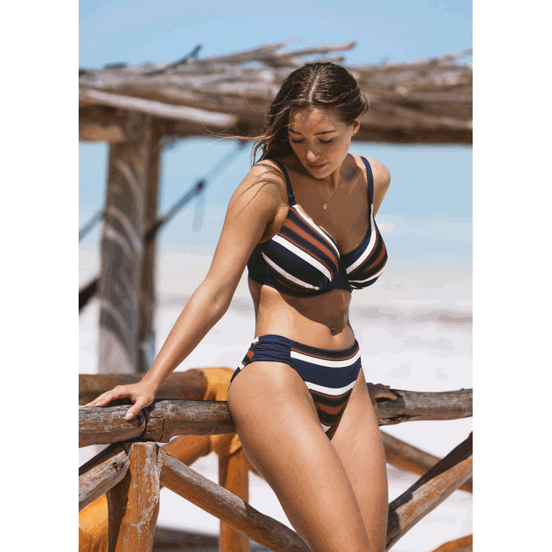 Fantasie Ocean Cove Plunge Bikini Bikini Top Deep Sea Stripe