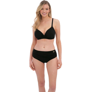 Fantasie-Swim-Ottawa-Black-Plunge-Bikini-Top-FS6495BLK-Deep-Gathered-Bikini-Brief-FS6363BLK