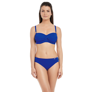 Fantasie-Swim-Ottawa-Pacific-Blue-Bandeau-Bikini-Top-Straps-FS6354PAC-Mid-Rise-Brief-FS6358PAC-Front