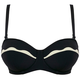 Fantasie-Swim-Sainte-Maxime-Black-Cream-Bandeau-Bikini-Top-FS6236LAC