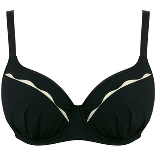 Fantasie-Swim-Sainte-Maxime-Black-Cream-Gathered-Bikini-Top-FS6232LAC