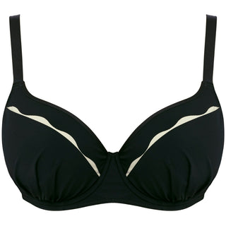 Fantasie-Swim-Sainte-Maxime-Black-Cream-Gathered-Bikini-Top-FS6232LAC