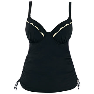 Fantasie-Swim-Sainte-Maxime-Black-Cream-Gathered-Tankini-Top-FS6233LAC