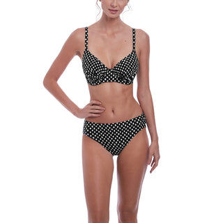 Fantasie-Swim-Santa-Monica-Bikini-Top-Gathered-Full-Cup-Black-White-FS6720BLI-Bikini-Brief-Mid-Rise-FS6725BLI