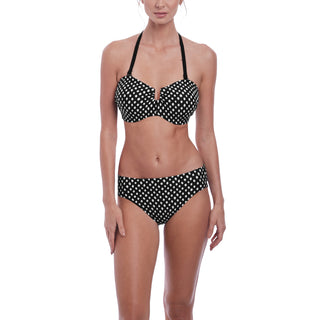 Fantasie-Swim-Santa-Monica-Bikini-Top-Multiway-Strap-Bandeau-Racerback-Black-White-FS6723BLI-Bikini-Brief-Mid-Rise-FS6725BLI