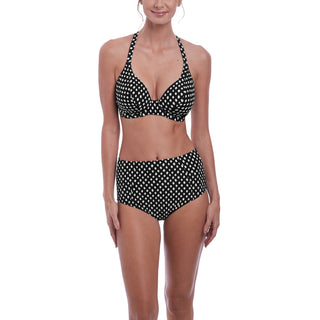 Fantasie-Swim-Santa-Monica-Bikini-Top-Plunge-Black-White-FS6722BLI-Bikini-Brief-High-Rise-FS6727BLI