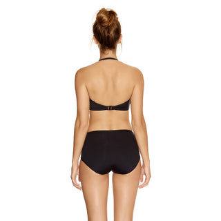 Fantasie-Swimwear-Versailles-Black-Bandeau-Bikini-Top-Halter-FS5750BLK-Gathered-Control-Short-FS5753BLK-Back