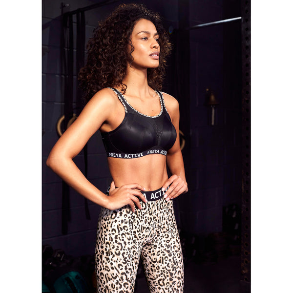 Freya Dynamic Sports Bra Non Wired Leopard Black, AC4014PUK