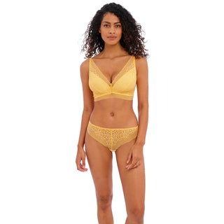 Freya-Lingerie-Erin-Honeycomb-Yellow-Bralette-AA3233HOB-Brazilian-Brief-AA3238HOB