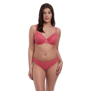 Freya-Lingerie-Love-Note-Rose-Pink-Plunge-Bra-AA5213ROE-Brazilian-Brief-AA5217ROE-Front