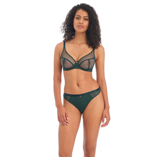 Freya-Lingerie-Snapshot-Plunge-Bra-Deep-Emerald-Green-AA400921DPE-Thong-AA400970DPE