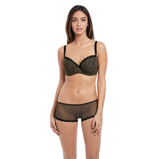 Freya-Lingerie-Summer-Haze-Black-Half-Cup-Bra-AA3993BLK-Short-AA3996BLK-Front