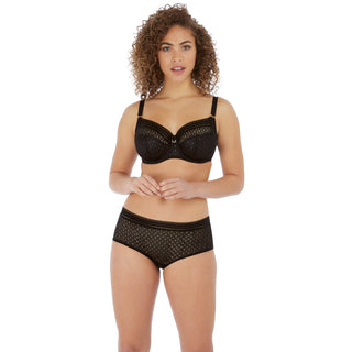 Freya-Lingerie-Viva-Lace-Noir-Black-Side-Support-Bra-AA5641LNR-Short-AA5646LNR-Front