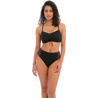 Freya-Swim-Sundance-Black-Bralette-Bikini-Top-Racerback-AS4000BLK-High-Waist-Brief-AS4001BLK-Front