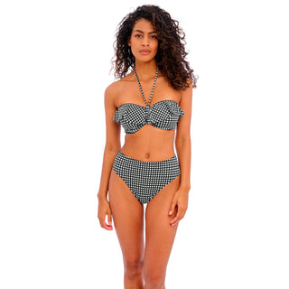 Freya-Swimwear-Check-In-Monochrome-Bandeau-Bikini-Top-Halter-AS201910MOM-High-Waist-Brief-AS201978MOM