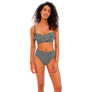 Freya-Swimwear-Check-In-Monochrome-Bandeau-Bikini-Top-Straps-AS201910MOM-High-Waist-Brief-AS201978MOM