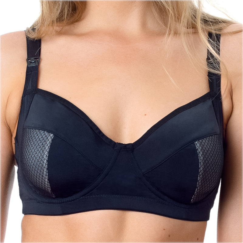 Hotmilk Enlighten Nursing Breastfeeding Bra Black