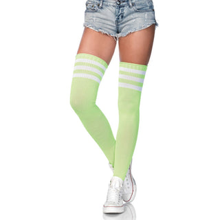Leg-Avenue-Athletic-Stripe-Over-Knee-Thigh-Highs-Neon-Green-6605