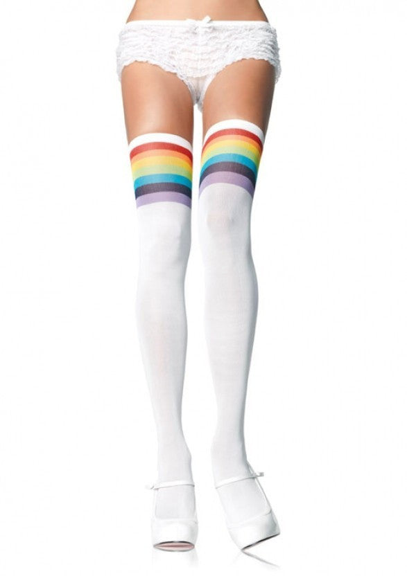 Opaque Rainbow Thigh Highs Leg Avenue