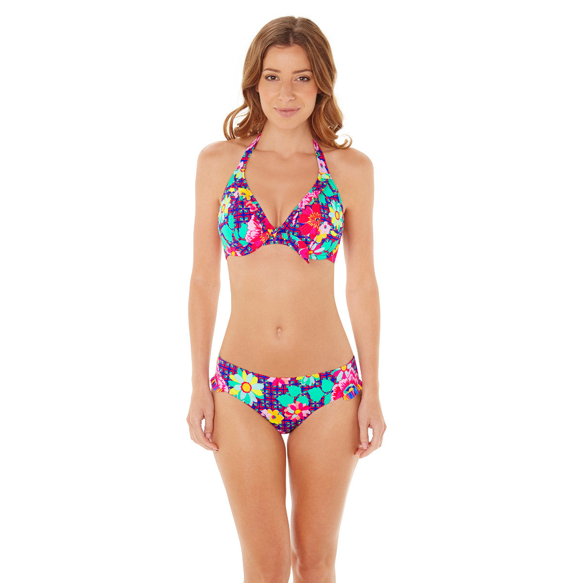 Sun Kiss Floral Print Low Rise Frill Bikini Brief Pant Lepel Swim