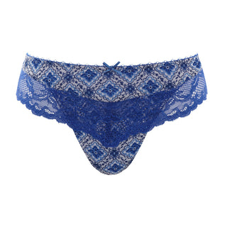 Panache-Lingerie-Jasmine-Mosaic-Blue-Print-Thong-6957-Front