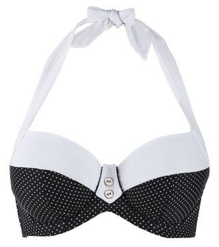 Panache-Swim-Britt-Halter-Bikini-Top-Black-Spot-SW0822-Front