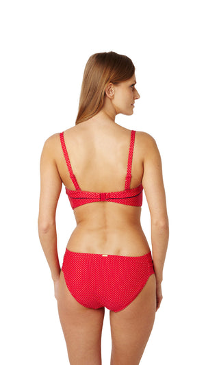 Panache-Swimwear-Britt-Red-Spot-Bandeau-Bikini-Top-SW0823-Gathered-Brief-SW0829-Back