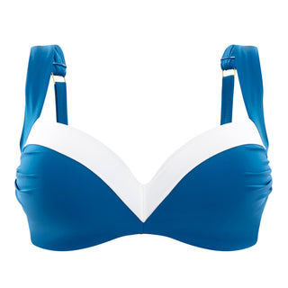 Panache-Swimwear-Portofino-Petrol-Blue-White-Balconette-Bikini-Top-SW0952-Front