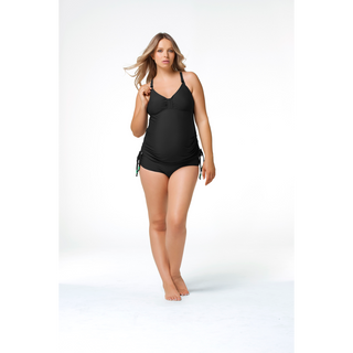 Rosewater-Cake-Dark-Shake-Black-Maternity-Nursing-Tankini-Swimsuit-Set-Front-Alt